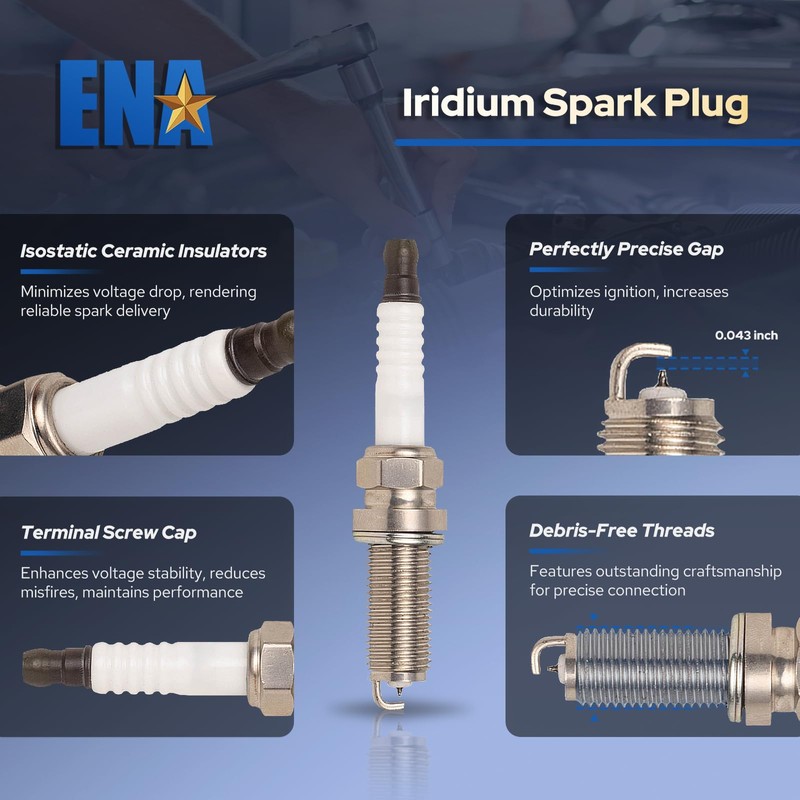 ENA Set of 4 Ignition Coil & Iridium Spark Plug