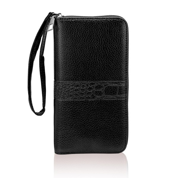 AdiStylinno Men’s Wallet, Minimalist Leather Long Wallet, Large Capacity Card