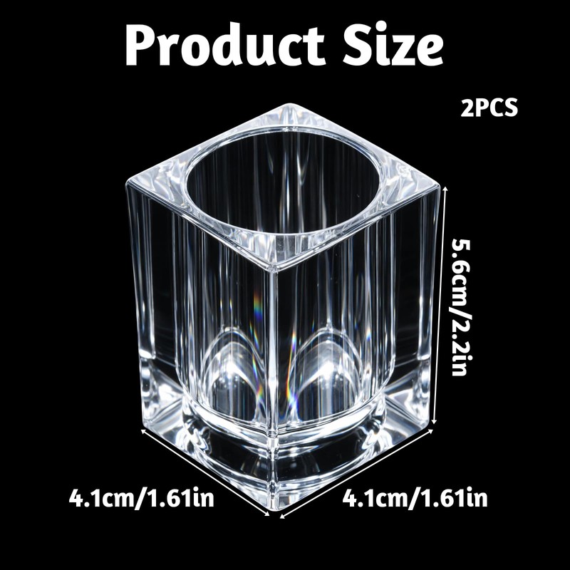 Ezymivs 2PCS Cocktail Pick Holder, Clear Acrylic Toothpick Holder Rhombu