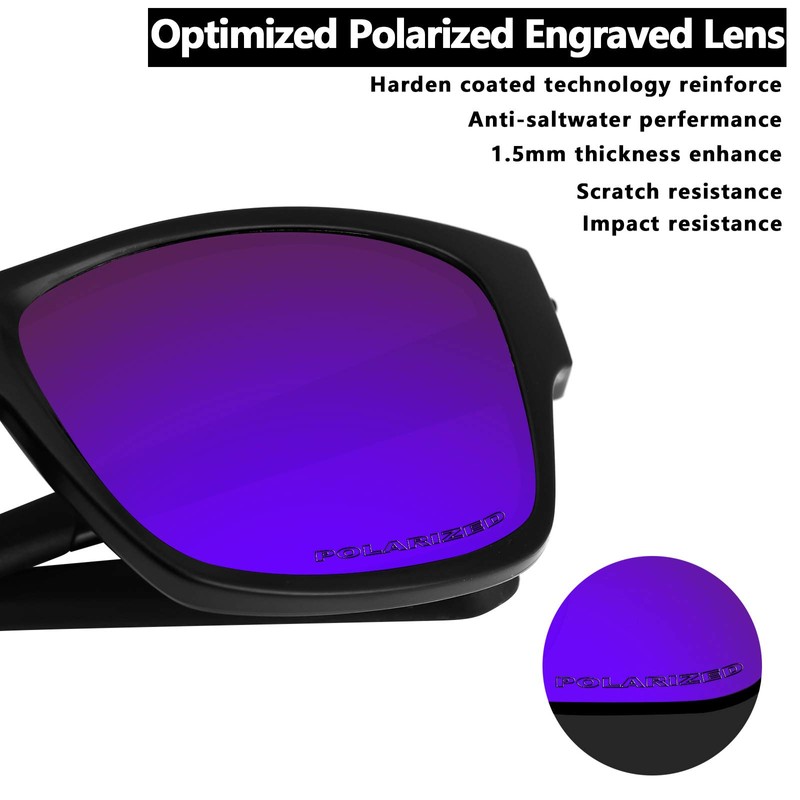 Alphax Plasma Purple Mirrored Elite Polarized Replacement Lenses for Oakley