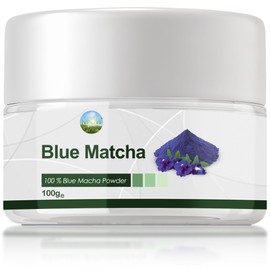 NPOW Blue Tea, Pea Flower Tea Powder, Blue Matcha, Caffeine-Free, High Antioxidants - 100g