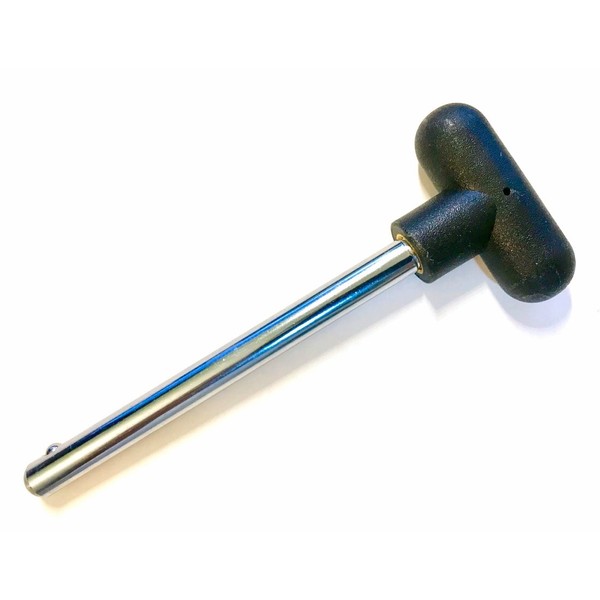 SB Distribution Ltd. SBDs Quick Release Pin, Tensile (3/8” Dia) 3-1/4 Locking Space | T Handle Round Knob | Cotterless Chrome Plated Steel Shaft PIN | OEM Grade Fitness Eqpt Weight Stack Selector Key