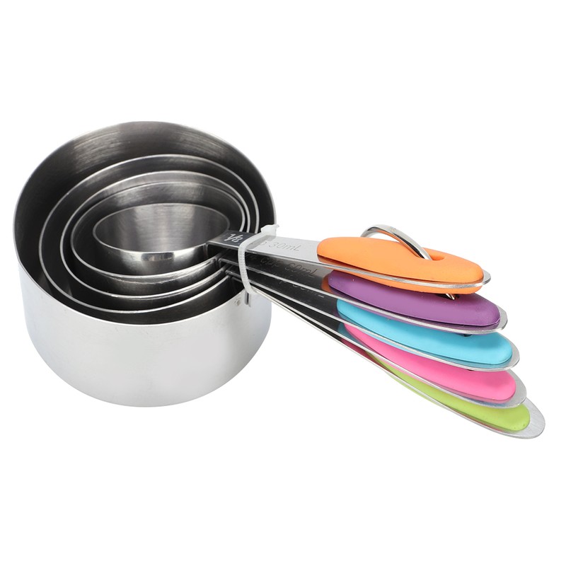 5pcs Stainless Steel Thermal Insulation Measuring Scale Cups Set Kitchen
