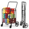 Gornoxblif Folding Shopping Cart, Grocery Cart with 360° Swivel Wheels,