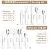 KINGSTONE Silverware Set with Serving Utensils, 45-Piece Forged Flatware Set