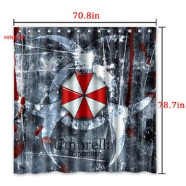 HINSCR Umbrella Corporation Shower Curtain with Hooks Polyester Waterproof Bathing Curtain Set (78.7in * 70.8in)