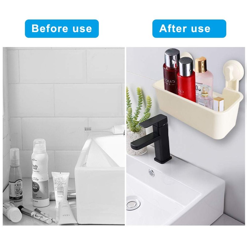 XBERSTAR Shower Caddy Suction Cup Wall Basket Organizer for Bathroom
