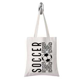 TSOTMO Soccer Mom Tote Bag Soccer Lover Shopping Bag Game Day Gift for Women Sister (Soccer Mom toteCA)
