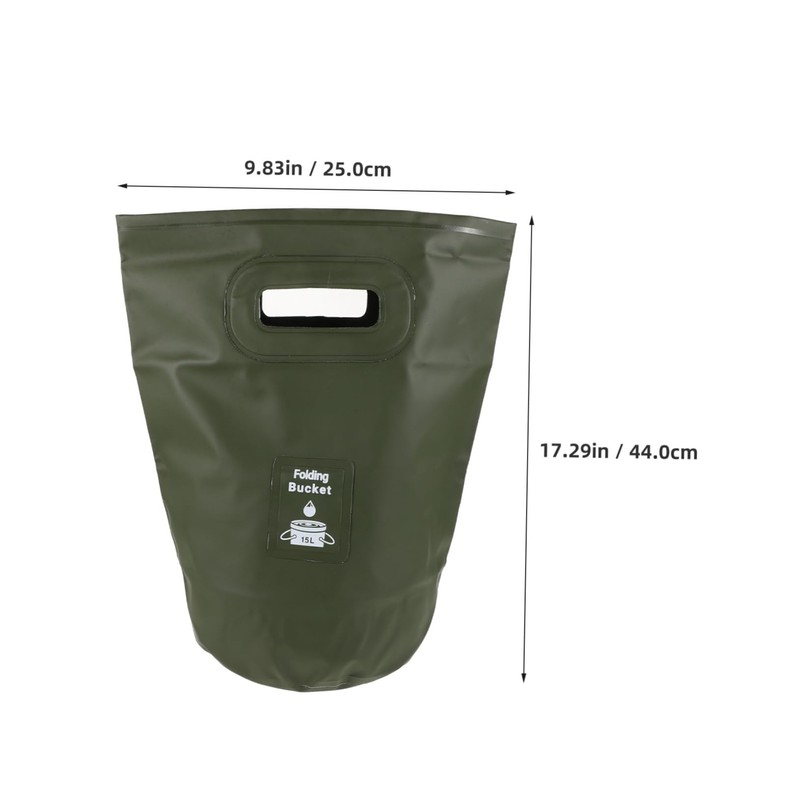 KOMBIUDA Foldable Water Basin 15l Collapsible Camping Trash Bin Outdoor
