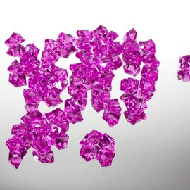 WGVI WGV Acrylic Ice Rock Crystals Treasure Gems for Table Scatters, Vase Fillers, Wedding, Banquet, Party, Event, Birthday Decor (Approx 150 pcs per Bag), 1 Bag, 1 Pound, Fuchsia