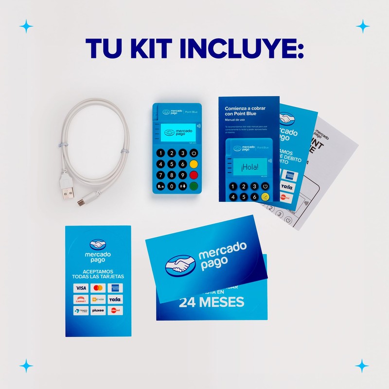 MERCADO PAGO POINT Blue, Terminal para Tarjetas con Conexión Bluetooth