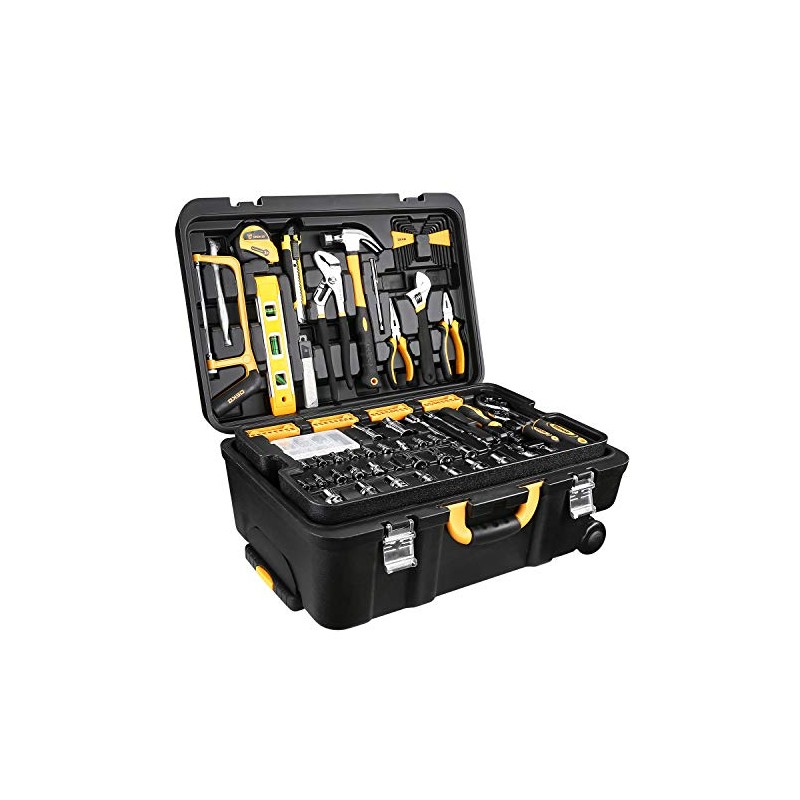 DEKOPRO 258 Piece Tool Kit with Rolling Tool Box Socket