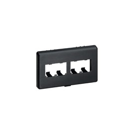 Panduit CFFPHM4BL Snap-On 4-Port Modular Furniture Faceplate, Black