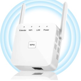 Repetidor de Señal Wifi,Amplificador de Señal WiFi 360 °Cobertura Completa,300Mbps Inalámbrico Wifi Extender Adaptador,Puertos Ethernet de Antena Integrados, Soporte para el Modo AP/ Repetidor（Blanco）
