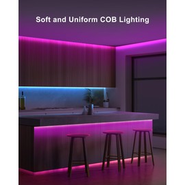 Tatazone 16.4ft Bluetooth RGB COB Led Strip Lights with Remote, Dimmable Smart App Led COB Light Strip, Color Changing Music Sync, Indoor COB Led Lights for TV, Bedroom, Home, Decor, Party