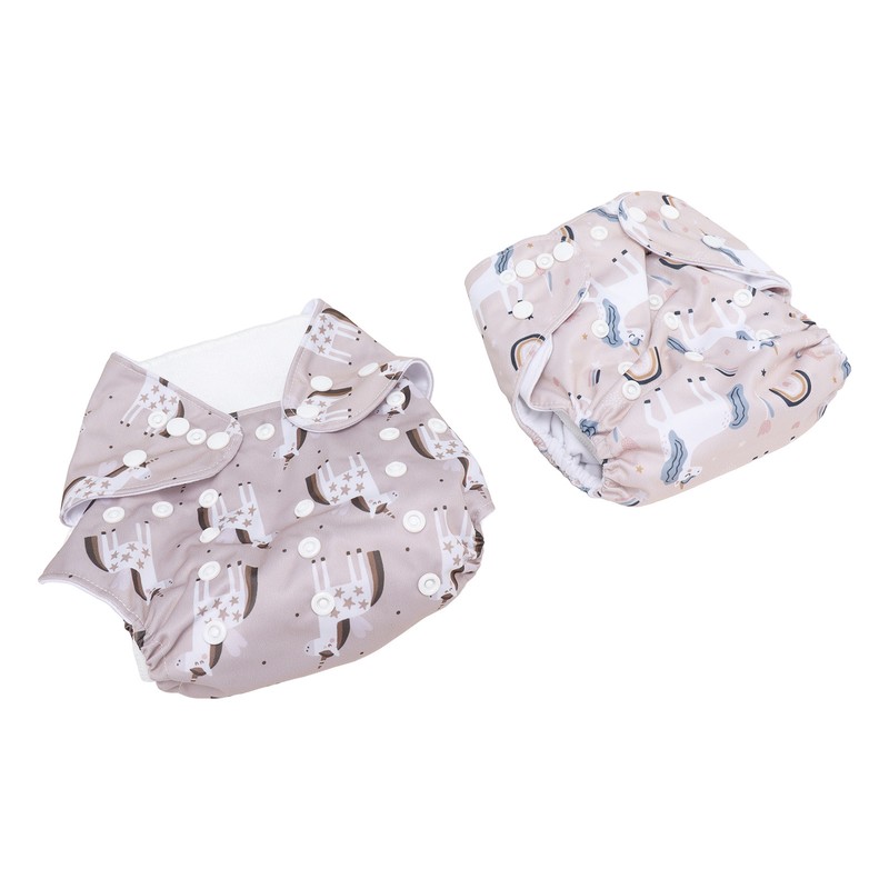 2pcs Baby Cloth Diapers Reusable Washable One Size Adjustable Stretchy