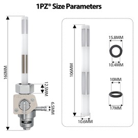 1PZ TF4-JSX Fuel Valve Petcock Switch Shut Off Replacement for Honda TRX250 TRX250X TRX300 TRX200SX TRX300EX ATC350X Fourtrax 1985 1986 1987 1988