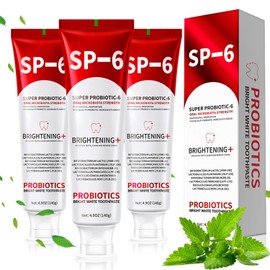 SP-6 Probiotics Whitening Toothpaste - Probiotics for Teeth Whitening and Gum Health - Enamel-Safe, Fluoride-Free, Double Mint Flavor,Fresh Breath (3PCS)