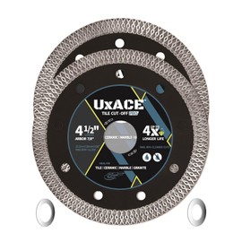 UXACE 4-1/2 Inch Diamond Blade, 7/8 Inch Arbor, 4.5'' Super Thin Diamond Tile Blade for Angle Grinder & Tile Saw, General Purpose Diamond Cutting Wheel for Ceramic, Tile, Granite, Porcelain, 2 Pack