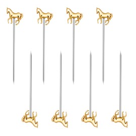 FL-WITHYOU Horse Cocktail Reusable Picks martini toothpicks metal toothpicks fancy toothpicks for appetizers 8 pieces