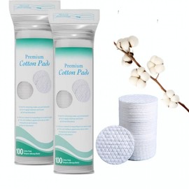 All English Cross-Border Round Cotton Pads - Thick Embossed for Makeup Removal Ld6 Oval - Plum Blossom [50PcsPack] 10ea