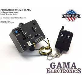 GAMA Electronics RF Remote Control System - Polarity Reversing 12VDC Motor Control - RF12V1PR-ASL