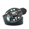 YOQUCOL Revolver Pistol Imitation Turquoise Bull Head Belt Buckle For
