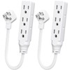 1 FT Short Power Extension Cord, HITRENDS 3 Outlet Extension