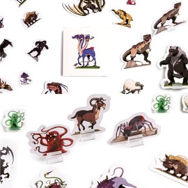Hexers Beasts Monster and Animals DM Starter Set Flat 2D Miniatures for Tabletop Gaming Compatible with Dungeons and Dragons D&D DND Pathfinder RPG Play Mini Figures Figurines Minis for 5e Campaign