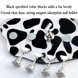 ZOQINI 2Set Acrylic Nail Stands with 42pcs Reusable Putty Metal Nail Holder for Painting Nail Display Stand Nail Hand Practice Nail Tip Stand Magnetic Nail Art Tools DIY for Homes and Salons