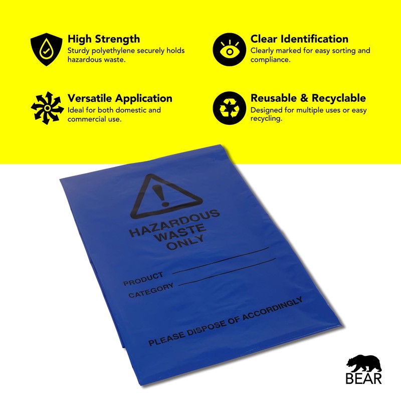 Hazardous Waste Bags - Blue - Pollution Control, Dangerous Waste