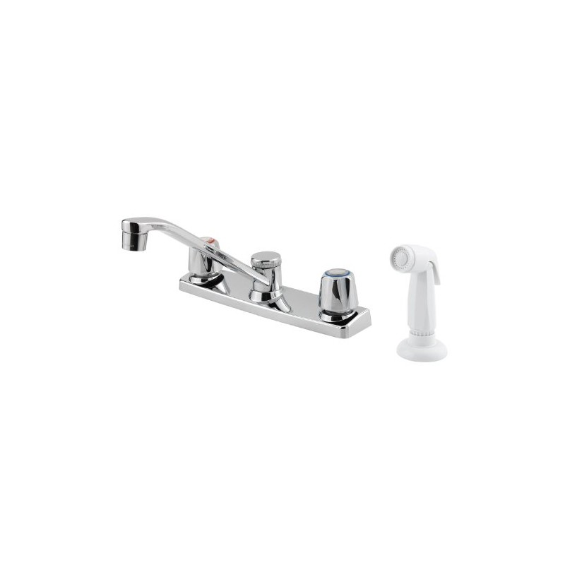 Pfister Pfirst Series Kitchen Faucet 2-Handle Chrome with Sprayer, G1354000