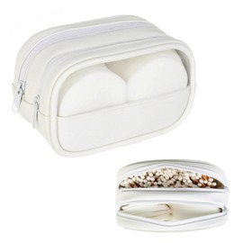 Portable Cotton Round Swab Organizer Case,2 in 1 Travel Cotton Pad Qtip Holder,Portable Storage Case for Floss Picks,Hair Tie Organizer,Bathroom Storage Organizer Qtip Dispenser Swabs Dispenser