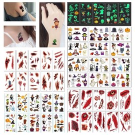 Scar Waterproof Luminous Halloween Character Tattoo Stickers (10 Types) Scar Design 10 Types Type 2