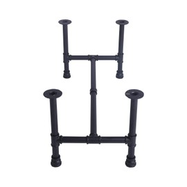 MBQQ Black Rustic Diameter 1/2” Desk Leg,Industrial Pipe Decor Furniture Table Legs,Flanges and Pipes for Custom Vintage Tables and Furniture Decorations, DIY Kit with Hardware(L x W 17.7 x H 15.7")