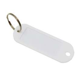 SBS 100 Stück Schlüsselschilder Schlüsselanhänger mit Etikett | zum beschriften | Weiß
