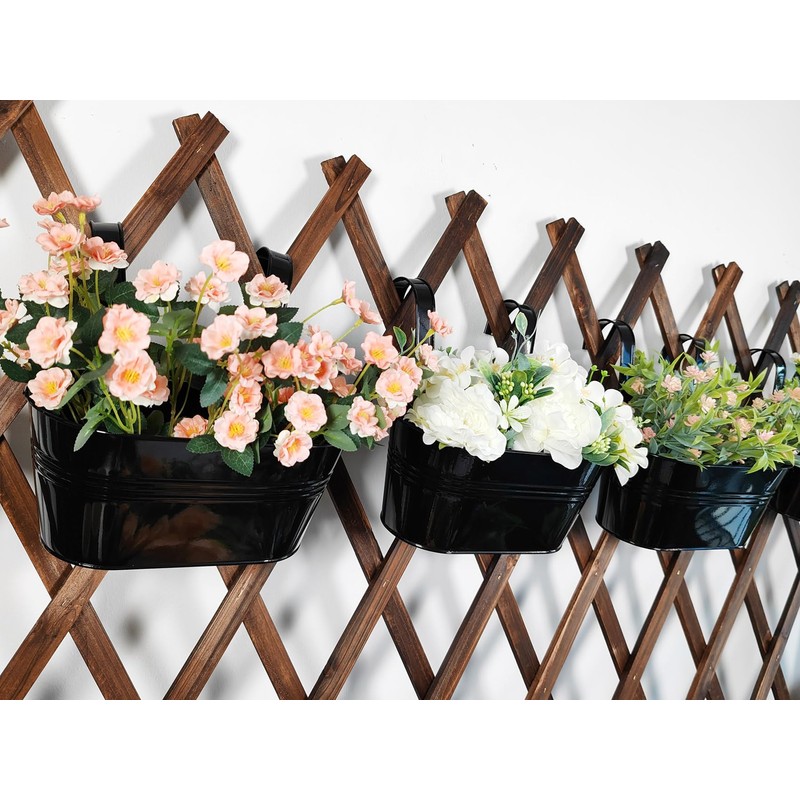 Joyfernal 12" Balcony Railing Planters, Outdoor Hanging Planter for Fence,