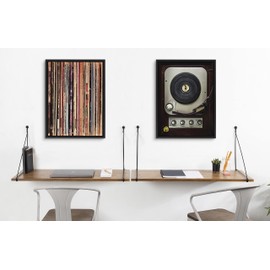 Kate and Laurel Sylvie 33RPM Framed Canvas Wall Art by Robert Cadloff of Bomobob