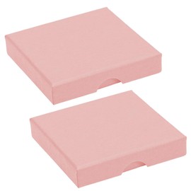 EIHI 2 Pieces 8 x 8 x 1.6 cm Gift Box Jewellery Gift Boxes Cardboard with Lid Matte Cardboard Boxes Jewellery Box Small Filled with Velvet for Ring Necklace Gifts Display (Light Pink), a