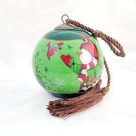 Snowman & Birds - Hand-Painted Inside Glass Ornament – Perfect for Thanksgiving and Christmas, Unique Holiday Decor, Artisan-Made Collectible Gift