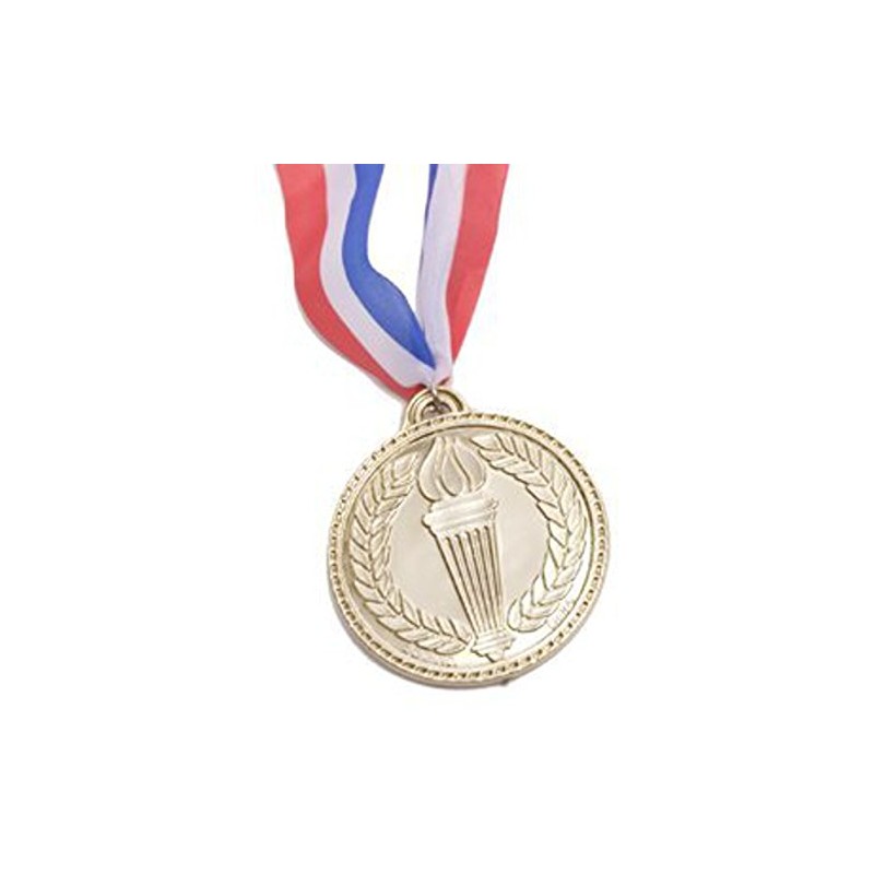 Olympic Style Gold Medal Replica with Red, White and Blue