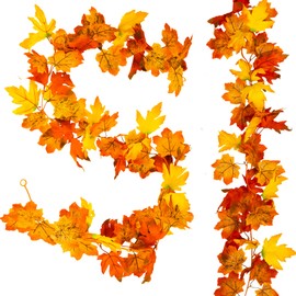 Pelle & Sol Artificial Maple Leaves, Autumn Garland, Autumn Decor | Fall Decorations, Autumn Home Decor, Fall Decor | Garland Decorations, Leaf Garland, Autumn Leaves, Autumn Decorations - 1 Pack