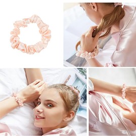 5-Pack Velvet Hair Scrunchies Set for Women & Girls, Soft Elastic Shiny Gentle Hair Bands (Pink/Champagne/Blue/Dark Green/Purple), No-Slip Hair Accessories for Daily & Gifts