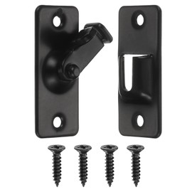 M METERXITY 1-Pack Flip Latch Gate Latch, 1.7 Inch Stainless Steel Right Angle Lock with Screws 90 Degree Slide Locks for Barn Door/Fence/Stainless Steel/Cabinets [Black]