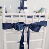 HUIHUANG Navy Blue Ribbon 2 inch Wide Double-Faced Navy Satin