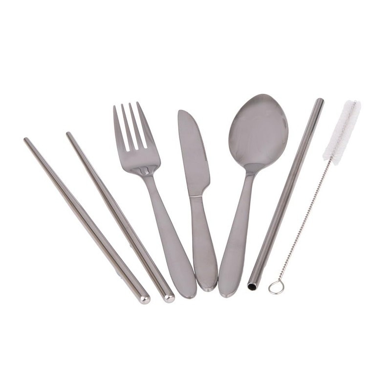 Appetito 6 Piece Stainless Steel Traveller's Cutlery Set - Silver