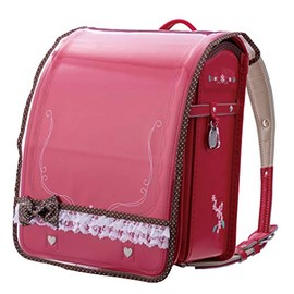 Princess Alice Transparent Lace & Dot Ribbon School Bag Cover (Brown, L-LL)