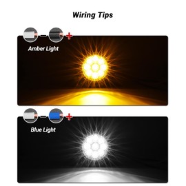 XtraGlow 2" Round 9LEDs Marker Light Dual Revolution Amber Side Marker Fender Lights to White Auxiliary Lights for Trailer Truck 12V IP67 Waterproof 10Pcs