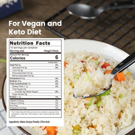 Hethstia Konjac Rice, 10 Packs Low Carb Shirataki Rice, Keto, Vegan, Gluten-Free, Sugar-Free, Low Calorie, Low Carb, Ready-to-Eat, Healthy Food & Holiday Gifts