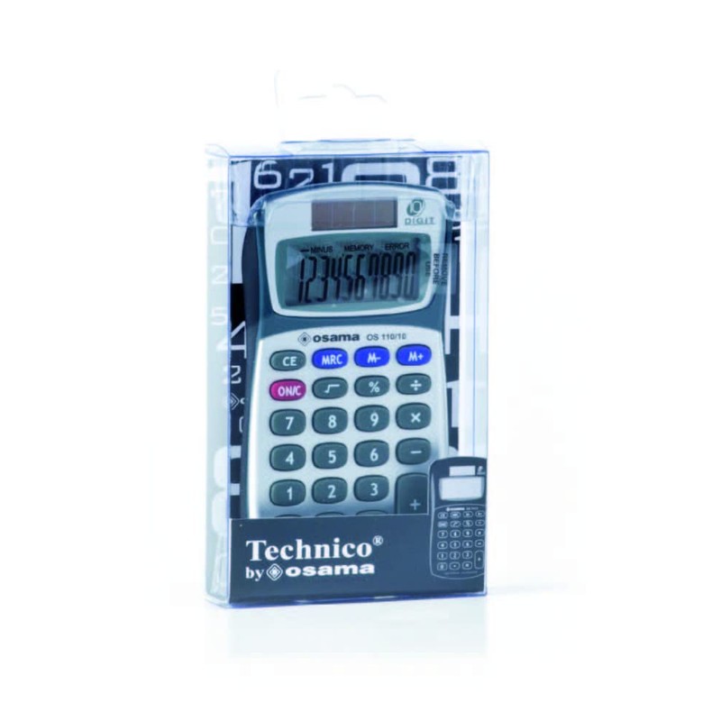 Osama METAL, 10 Digit Pocket Calculator with Rubberized Profile -